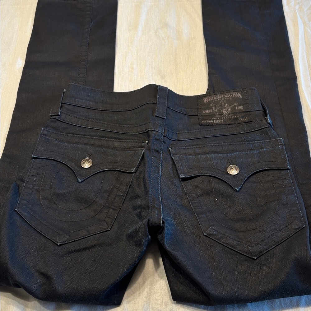 True Religion Men's Relaxed Jeans - Dark Gray - Picture 4 of 13